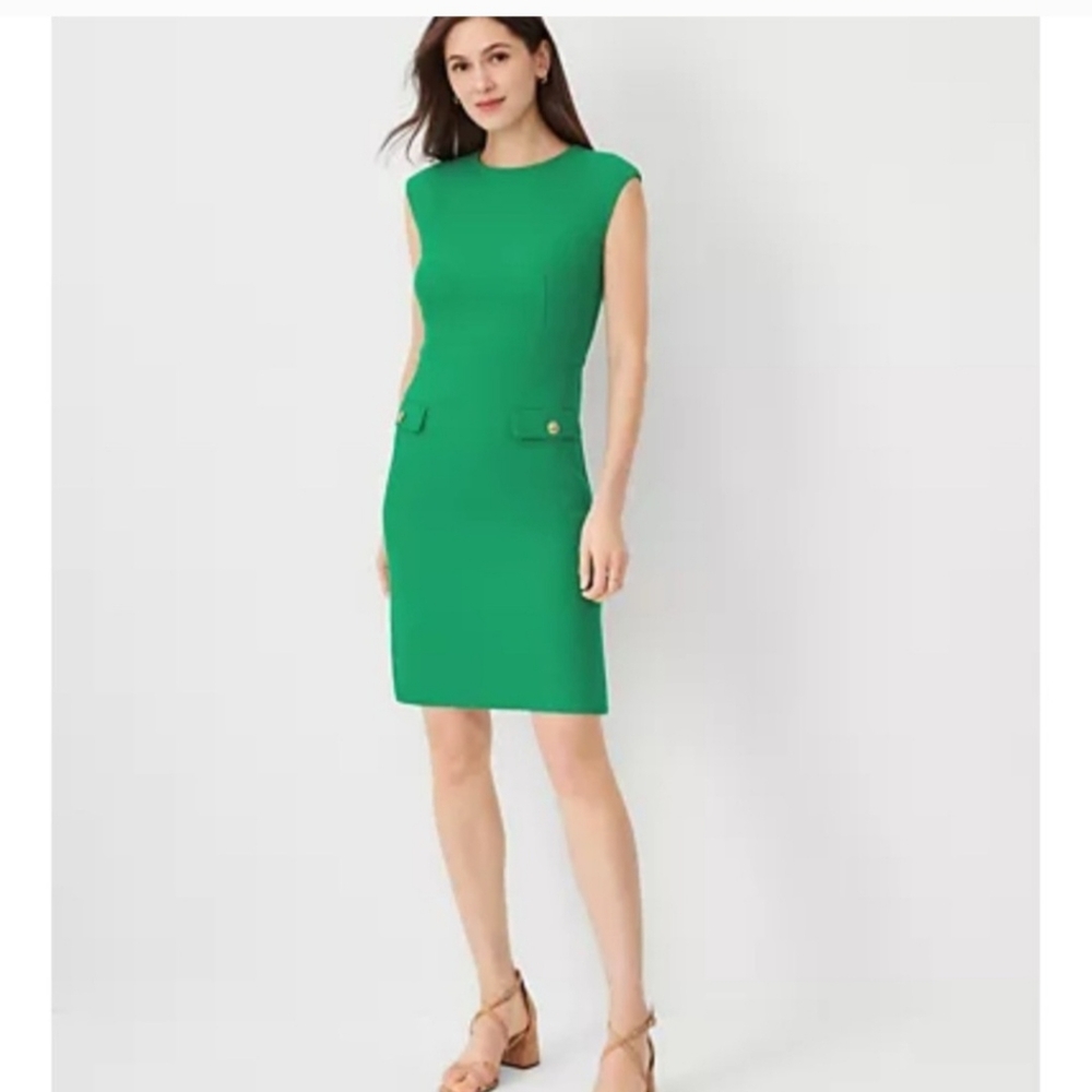 Ann Taylor Green Sheath Mini Dress